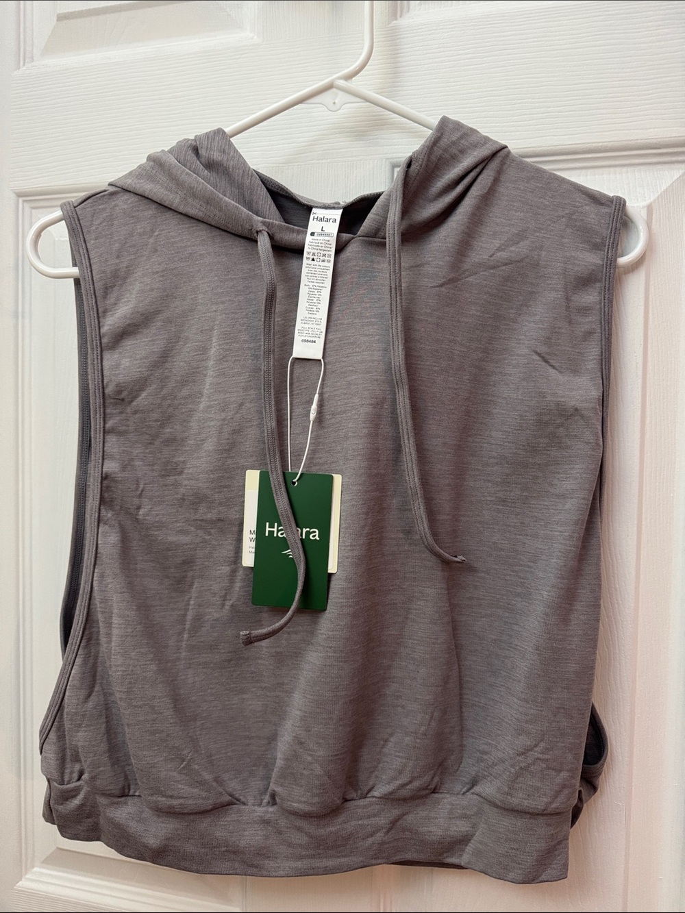 HALARA Sleeveless Hoodie Tank in Heather Gray